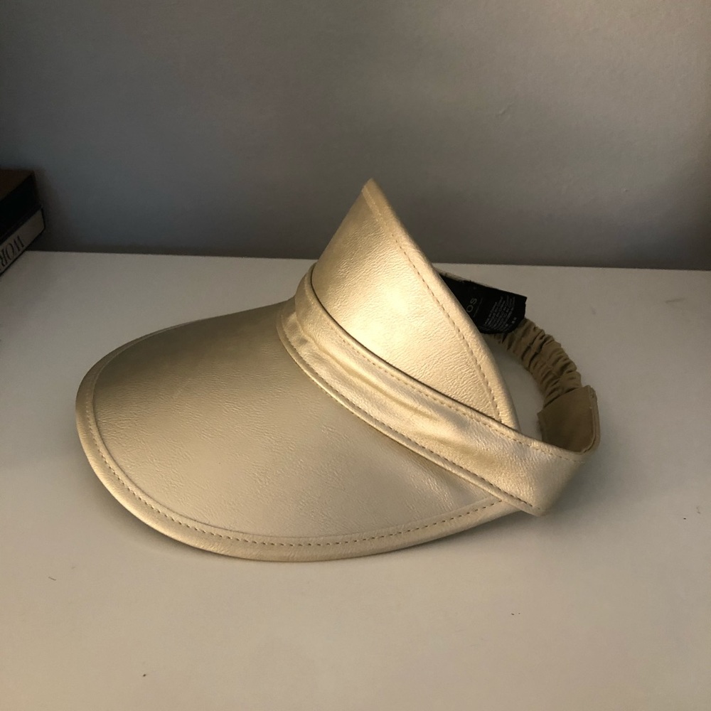 Brixton Cream Faux Leather Visor
